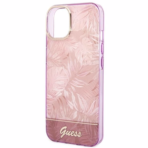 Guess GUHCP14MHGJGHP iPhone 14 Plus 6.7 "rožinis/rožinis kietas dėklas Jungle Collection