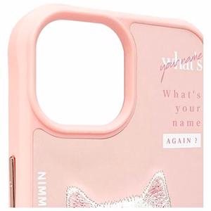 Nimmy Cool&Cute 2.0 katės dėklas iPhone 15 - rožinis