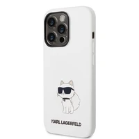 Karl Lagerfeld KLHCP14LSNCHBCH iPhone 14 Pro 6.1" kietas dėklas baltas/baltas Silikoninis Choupette