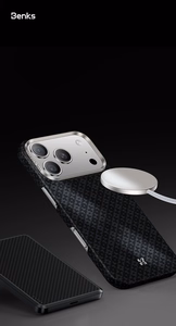 Benks Magnetic Armor Air Armor Grid Kevlar dėklas metaliniu rėmeliu 600D (B067) iPhone 17 juodas
