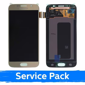 Ekranas skirtas Samsung G920 S6 auksinis (Service Pack)