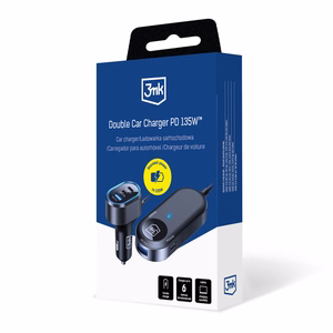 Accessories - 3mk Double Car Charger 135W PD QC PPS USB 2A4C Black/Gray