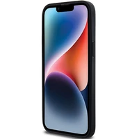 DKNY odinis mono juostelės ir metalinis logotipas dėklas iPhone 14 Pro - juodas