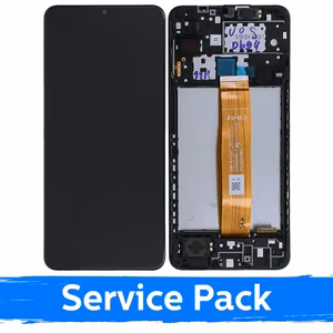 Ekranas skirtas Samsung A125 A12 juodas su rėmeliu (Service Pack)