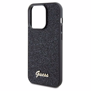 Guess Disco Metal Script dėklas telefonui iPhone 14 Pro - juodas