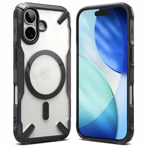 "Ringke Fusion X" magnetinis "MagSafe" dėklas "iPhone 17" - juodas