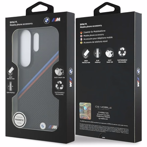 BMW Tricolor Metal Logo MagSafe Dėklas for Samsung Galaxy S26 Ultra - juodas