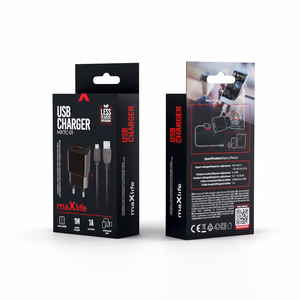 "Maxlife MXTC-01" įkroviklis 1x USB 1A juodas + microUSB laidas
