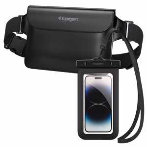 Spigen Aqua Shield A621 vandeniui atsparus juosmens krepšys + plūduriuojantis dėklas - juodas