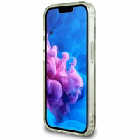 Guess IML Metal Glitter Flowers Triangle Magnetinis dėklas telefonui iPhone 16e - žalias