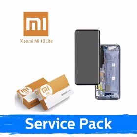 Ekranas skirtas Xiaomi Mi 10 Lite 5G su rėmeliu / Cosmic Gray / (Service Pack)