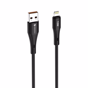 FORCELL F-ENERGY C343 kabelis USB A į Lightning 2,4A 12W Silicone 1 m juodas