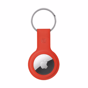 Crong Silicone dėklas, skirtas Apple AirTag 1 / 2, su žiedu raktams, raudonas