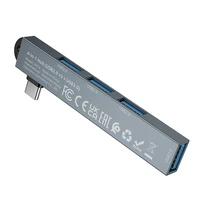 "Borofone" adapteris HUB FH1A 4 in 1 - C tipo 3xUSB 2.0 + USB 3.0 - pilkas