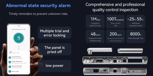 Išmanioji spyna, Tuya, Wi-Fi, pirštų antspaudų skaitytuvas, RFID, (dešinė/kairė, į vidų)