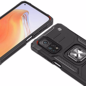 Wozinsky žiedinis šarvuotas hibridinis dėklas + magnetinis laikiklis Mi Poco M4 Pro 5G / Redmi Note 11 5G (China) / Redmi Note 11T 5G / Redmi Note 11S 5G juoda