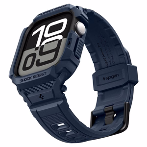 SPIGEN RUGGED ARMOR “PRO” V2 APPLE WATCH 10 / 11 (42 MM) tamsiai mėlynas