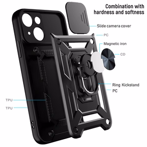 Slide Camera Armor dėklas telefonui Motorola Moto G45 5G juodas