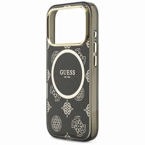 Guess IML Peony Dot MagSafe Dėklas for iPhone 17 Pro - juodas