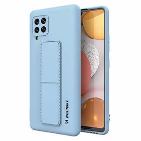 Wozinsky Kickstand Case silikoninis dėklas su stovu Samsung Galaxy A42 5G šviesiai mėlyna