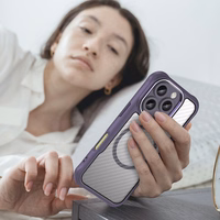 Lyderiaujanti serija Magnetinis silikoninis dėklas telefonui iPhone 16 Pro (m) - violetinis