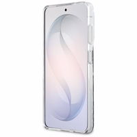 Guess dėklas IML Leopard Print Triangle MagSafe for Samsung Galaxy S26 juodas