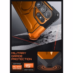 "Supcase UB Grip Mag MagSafe" dėklas, skirtas "Samsung Galaxy S26 Ultra" - oranžinis ir juodas