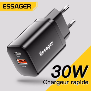 Įkroviklis Essager Journey juodas 30W (PD / QC3.0)