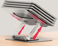 Reguliuojamas nešiojamojo kompiuterio stovas + USB-C HDMI šakotuvas Unitek D1109B01 PD 100W