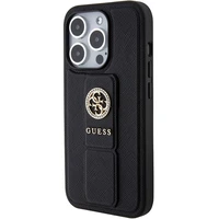 Guess dėklas telefonui su stovu Grip Stand 4G Saffiano Strass iPhone 15 Pro Max - juodas