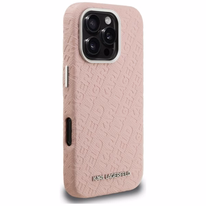 Karl Lagerfeld FW Stamped Karl MagSafe Dėklas iPhone 16 Pro - rožinis