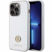 Guess Strass Metal Logo dėklas telefonui iPhone 15 Pro - sidabrinis