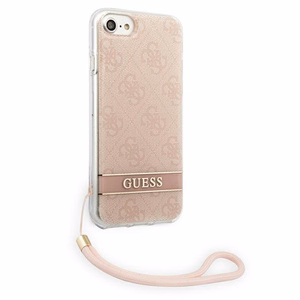 Guess GUOHCI8H4STP iPhone SE 2022 / SE 2020 / 7/ 8 розовый/розовый жёсткий чехол 4G Print Strap