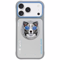 NIMMY dėklas GLASSES COOL DOG suderinamas su MagSafe IPHONE 17 Pro Max pilkas