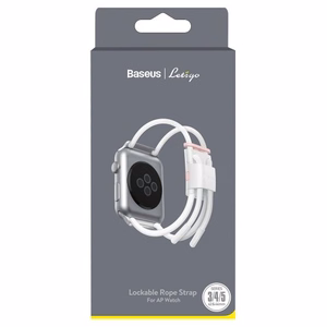 Dirželis Baseus Lets go skirtas Apple Watch Series 42 / 44mm baltas/rožinis