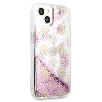 Guess GUHCP13SLGPEPI iPhone 13 mini 5.4" rožinis/rožinis kietas dėklas Peony Liquid Glitter
