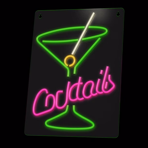 Neon PLEXI LED COCKTAILS rožinis žalias FPNE02X Forever Light