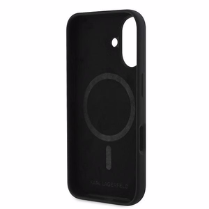 Karl Lagerfeld silikoninis dėklas telefonui Nauble Heads Print Magnetinis iPhone 16 Plus - juodas