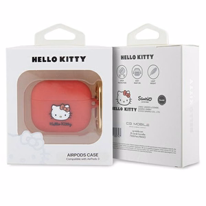 Hello Kitty silikoninis 3D Kitty galvos dėklas AirPods 3 - fuksijos