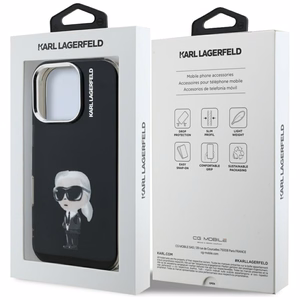 Karl Lagerfeld IML Aquarelle Karl & Logo MagSafe Case for iPhone 16 Pro Max - Black