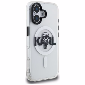 Karl Lagerfeld IML Karl Sketch Logo MagSafe dėklas iPhone 16 - skaidrus
