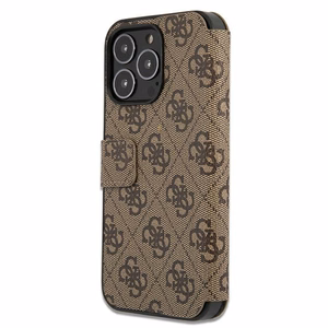 Guess GUBKP13X4GMGBR iPhone 13 Pro Max 6.7" rudas/rudas knygos tipo dėklas 4G Big Metal Logo