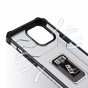 Kristalinis žiedinis dėklas su stovu tvirtas apsauginis dangtelis iPhone 12 Pro Max mėlynas
