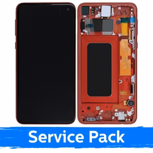 LCD ekranas suderinamas su Samsung G970 S10e su rėmeliu / Cardinal Red / (Service Pack)