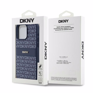 DKNY Odinis mono juosta ir metalinis logotipas dėklas telefonui iPhone 15 Pro Max - mėlynas