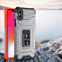 Crystal Ring Case Kickstand tvirtas patvarus dėklas iPhone XS Max raudonas