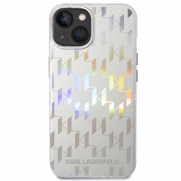Dėklas telefonui Karl Lagerfeld KLHCP14MLGMMSV3 iPhone 14 Plus 6.7\" sidabrinis / sidabrinis Monogram Iridescent