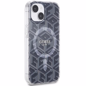 Guess IML GCube Magnetinis dėklas telefonui iPhone 15 / 14 / 13 - juoda