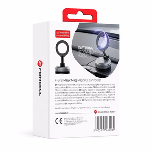 Магнитный автомобильный держатель Forcell F-Grip Magic Mag с присоской, совместимый с MagSafe, — чёрный