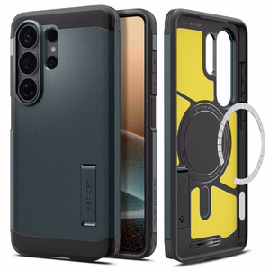 Spigen Tough Armor Mag MagSafe dėklas skirtas Samsung Galaxy S26 Ultra - žalias
